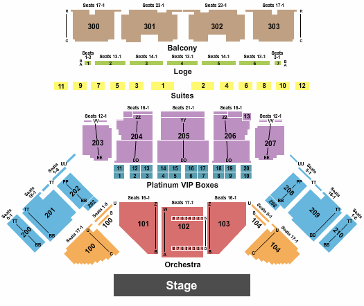 Toyota Oakdale Theatre Seating Chart: End Stage Int Zone