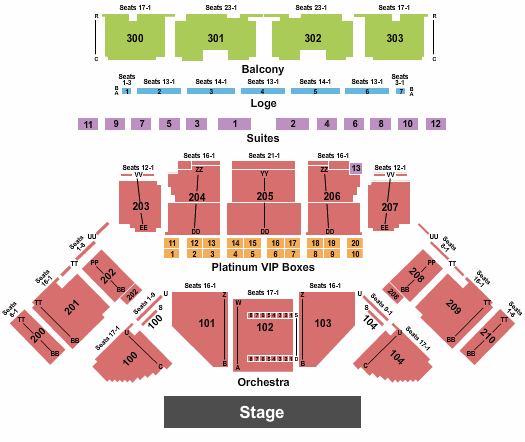 Toyota Oakdale Theatre Seating Chart: Endstage 1