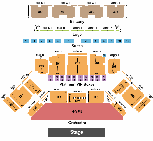 Toyota Oakdale Theatre Seating Chart: Endstage 2