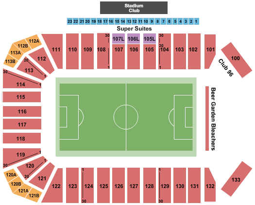 Toyota Stadium - Frisco Map