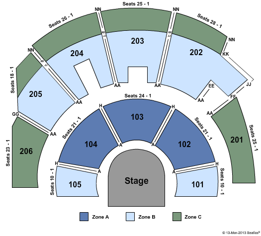 Mystere Theatre Seating Chart