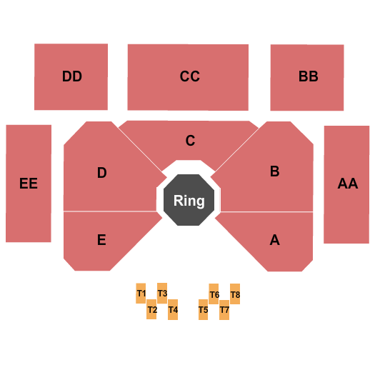 Treasure Island Event Center - MN Seating Chart: Wrestling