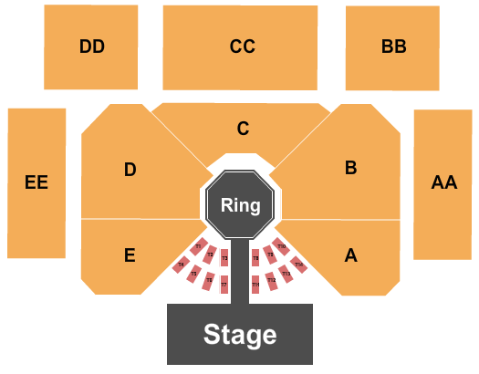 Treasure Island Event Center - MN Seating Chart: Wrestling