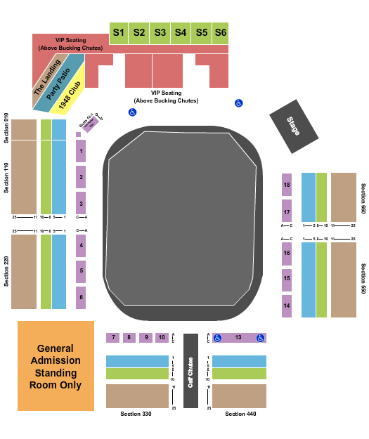 Tri-State Rodeo Arena Seating Chart: Rodeo