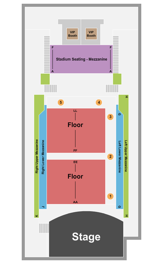 Triad Stage At The Pyrle Theatre Seating Chart: Endstage Reserved w/VIP Tables