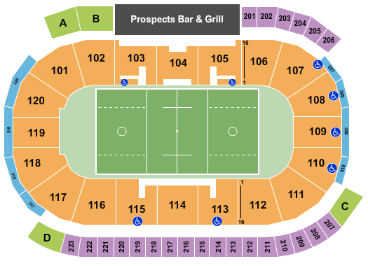 Tribute Communities Centre Seating Chart: Lacrosse