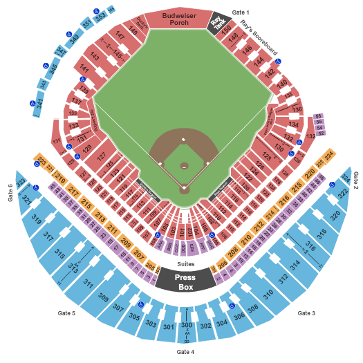 Tropicana Field Seating Chart Gates