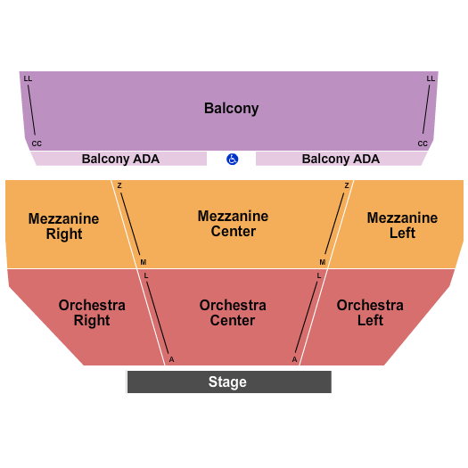 Tropicana Showroom at Tropicana Casino - NJ Seating Chart: Endstage/Balcony ADA