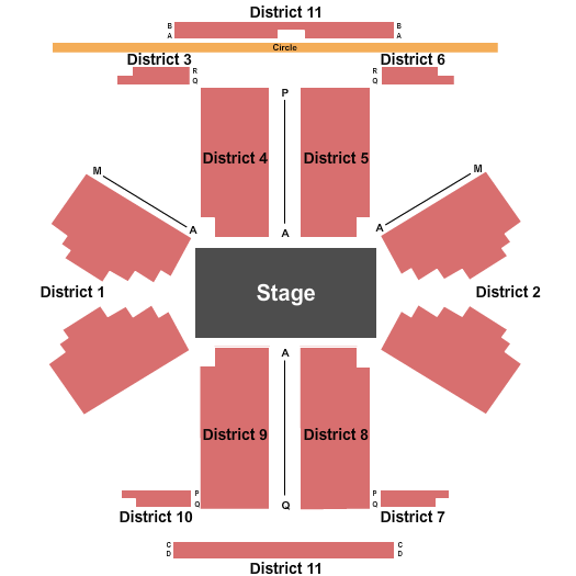 Troubadour Canary Wharf Theatre Seating Chart: Center Stage