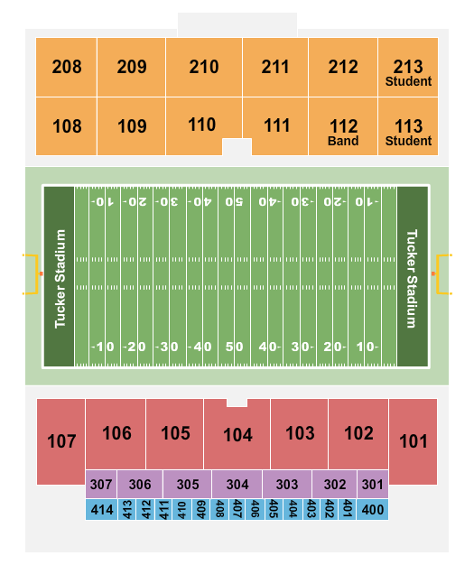 Tucker Stadium Seating Chart: Football 2