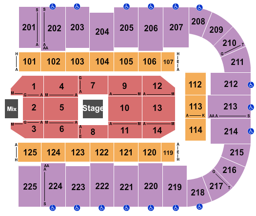 Tucson Arena At Tucson Convention Center Seating Chart: Center Stage