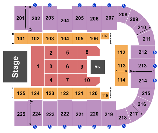 Tucson Arena At Tucson Convention Center Map