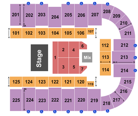 Tucson Arena At Tucson Convention Center Seating Chart: Endstage 6