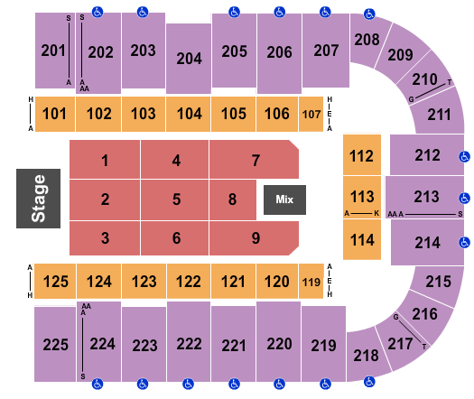 Tucson Arena At Tucson Convention Center Seating Chart: Endstage 8