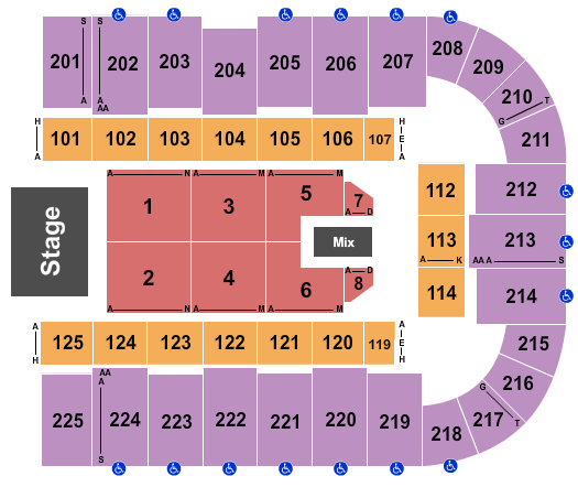 Tucson Arena At Tucson Convention Center Seating Chart: Endstage 9
