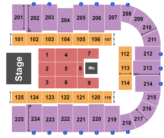 Tucson Arena At Tucson Convention Center Seating Chart: EndStage