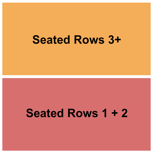 Tuffy's Music Box Seating Chart: Rows 1 and 2 & Rows 3+