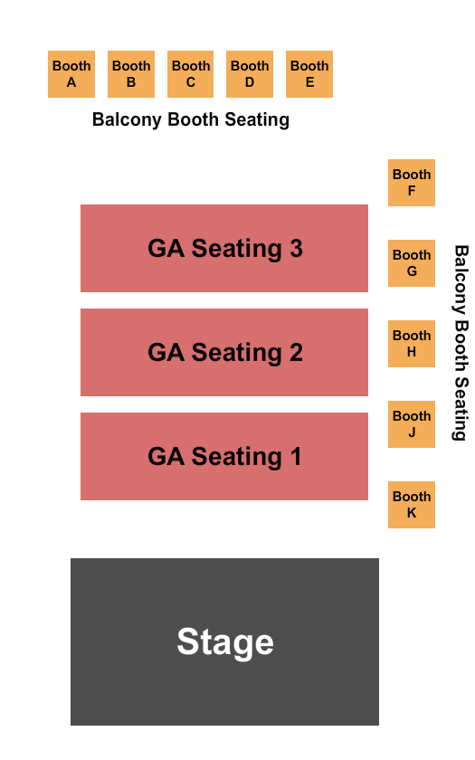 Turner Hall Ballroom Seating Chart: GA Seating Tiers