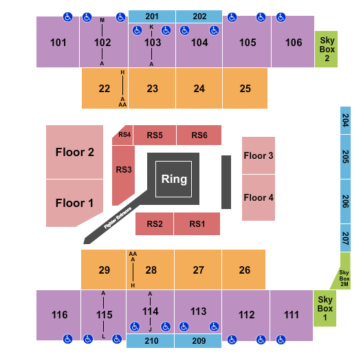 Event Center at Turning Stone Resort & Casino Seating Chart: Boxing