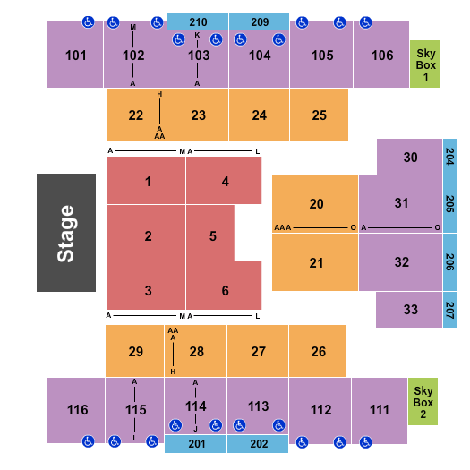 Event Center at Turning Stone Resort & Casino Seating Chart: Endstage 2