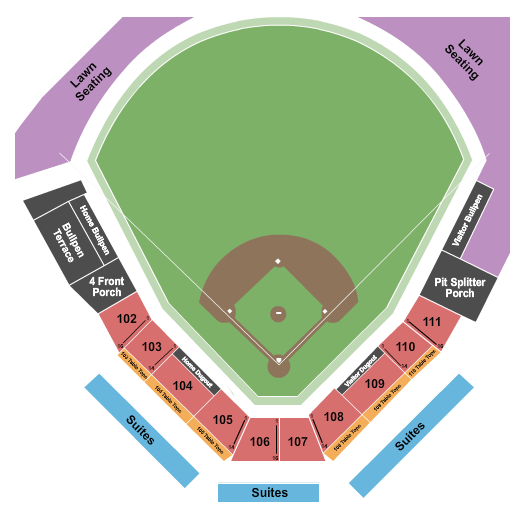 Turtle Creek Stadium Seating Chart: Baseball 2020