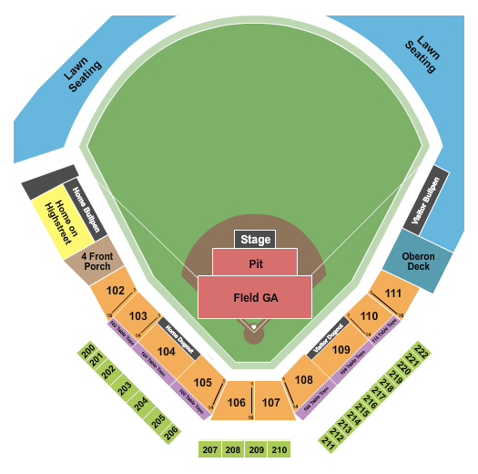Turtle Creek Stadium Seating Chart: Concert GA Pit & FIeld