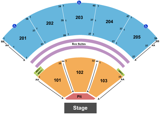 Mercedes-Benz Amphitheater Seating Chart: Endstage Reserved Pit 2