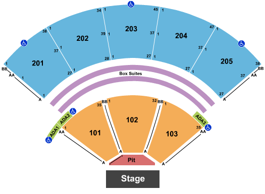 Mercedes-Benz Amphitheater Seating Chart: Endstage Reserved Pit