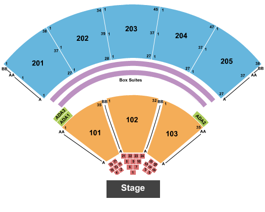 Mercedes-Benz Amphitheater Seating Chart: Endstage Tables