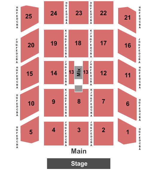 Xcite Center Seating Chart