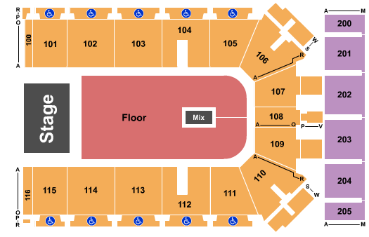Tyson Events Center - Fleet Farm Arena Seating Chart: Endstage Floor