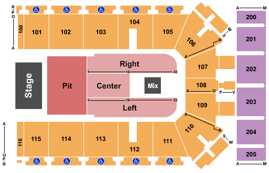 Tyson Events Center - Fleet Farm Arena Seating Chart: Endstage Pit