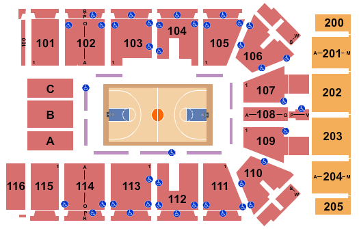 Tyson Events Center - Fleet Farm Arena Seating Chart: Basketball