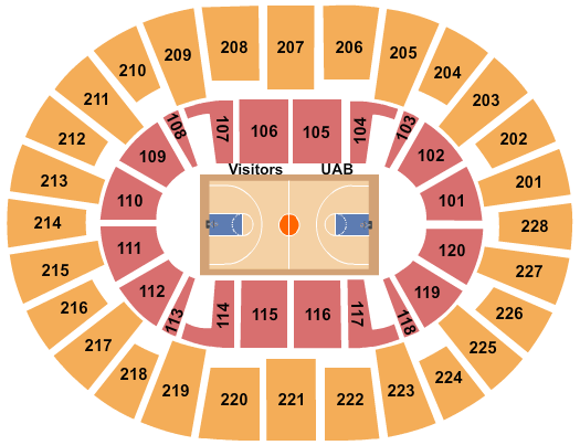 UAB Bartow Arena Map