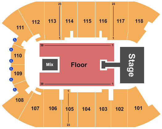 UBC - Doug Mitchell Thunderbird Sports Centre Seating Chart: Kehlani