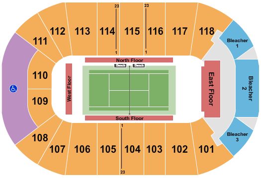 UBC - Doug Mitchell Thunderbird Sports Centre Seating Chart: Tennis 2