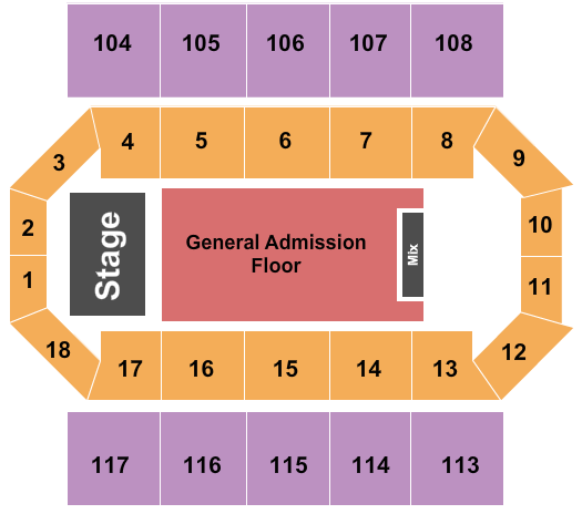The UCCU Center Seating Chart: Endstage GA Floor 2