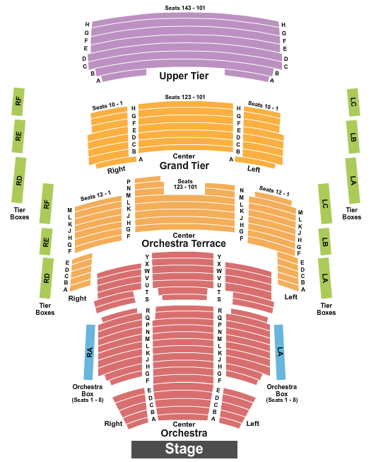 Jackson Hall at Mondavi Center Seating Chart: End Stage