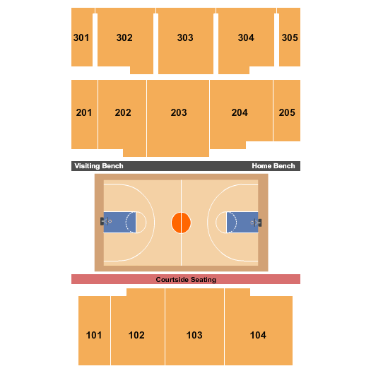 UC Riverside Student Recreation Center Seating Chart: Basketball