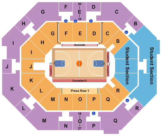 UNO Lakefront Arena Seating Chart: Basketball - College