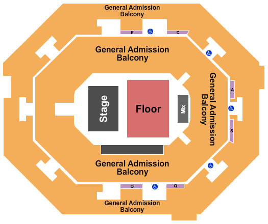 UNO Lakefront Arena Seating Chart: Endstage GA's
