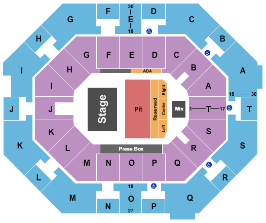 UNO Lakefront Arena Seating Chart: Endstage Pit