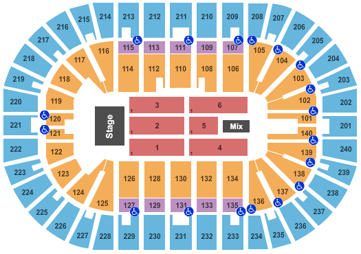 Heritage Bank Center Seating Chart: Endstage 2