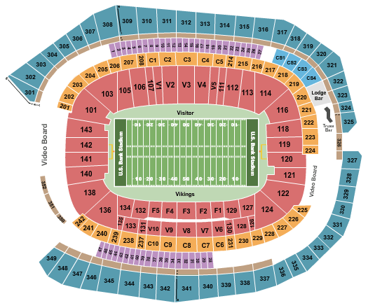 US Bank Stadium Seating Chart: Football