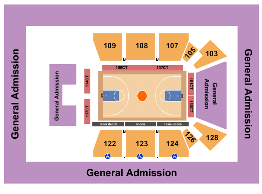 ExploreAsheville.com Arena at Harrah's Cherokee Center Seating Chart: Basketball-3