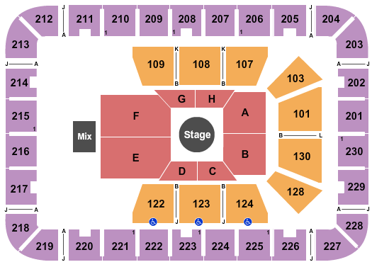 ExploreAsheville.com Arena at Harrah's Cherokee Center Seating Chart: Center Stage 1