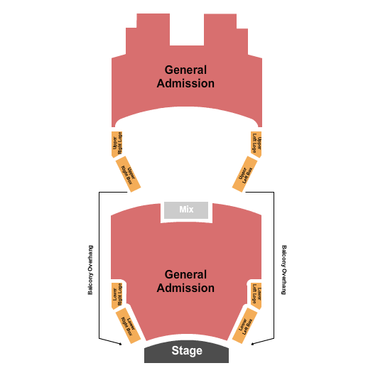 U.S. Cellular Stage at the Bijou Theatre Seating Chart: GA & Boxes