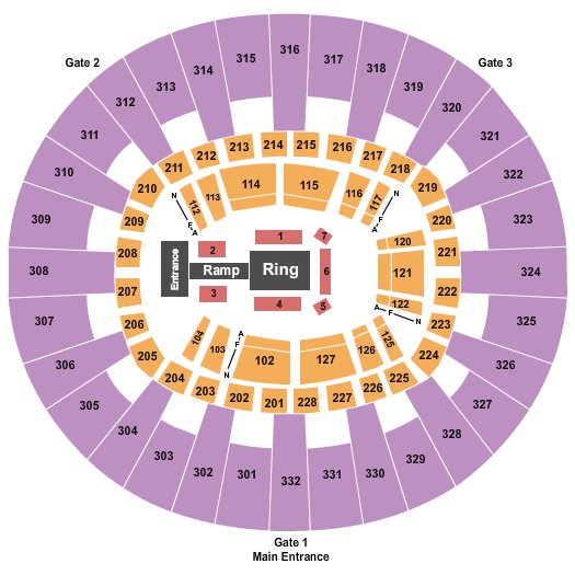 McKenzie Arena Seating Chart: WWE 2