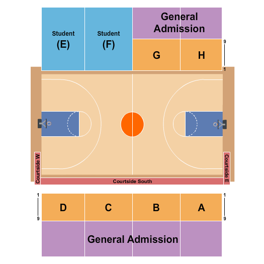 UTRGV Fieldhouse Seating Chart: Basketball