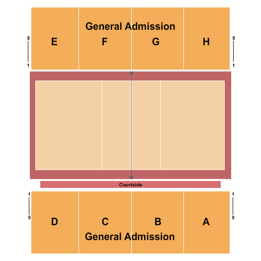 UTRGV Fieldhouse Seating Chart: Volleyball